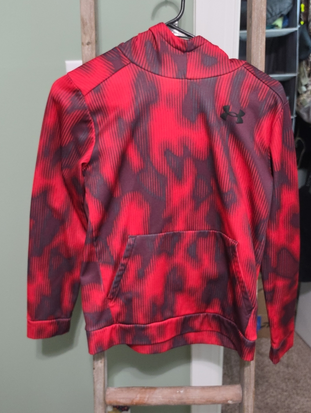 Under Armour Red & Black Camo-Print Athletic Hoodie